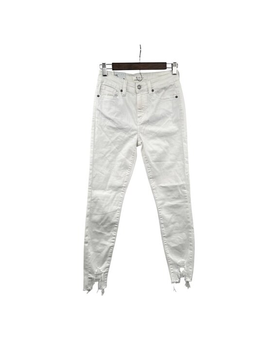 eunina Denim - Eunina Womens Clara Skinny Crop Jeans White Frayed Cuff Size 3 New